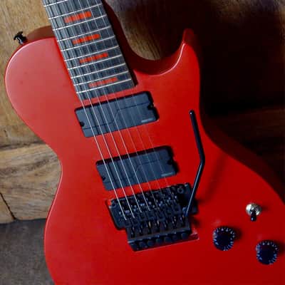 Sawtooth Americana Heritage HM724 Left-Handed 7-String Electric Guitar with Fluence Pickups & Floyd Rose Original, Satin Red image 6