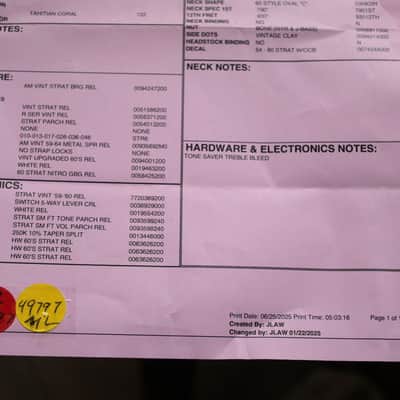 FENDER "Custom Shop Limited Edition 60’s Stratocaster Relic Journeyman Aged Tahitian Coral" HARDCASE, PAPERS, 3, 6 KG image 17