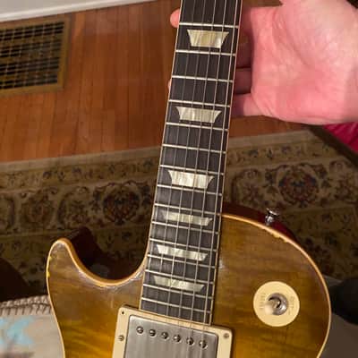 Left handed Gibson Les Paul R9 Murphy Lab Ultra Heavy aged Carmelita neck 8.6 lbs !! image 16