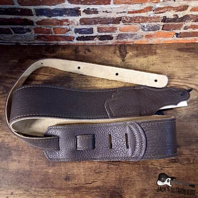Franklin Strap - 2.5" Original Natural Glove Leather Guitar/Bass Strap (Chocolate/Gold) image 3