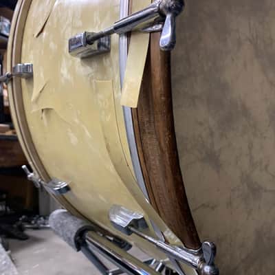 Leedy Vintage Bass Drum 14”x28” 1920’s/1930’s - White Marine Pearl image 9