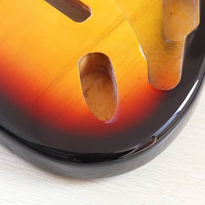 ST Electric Guitar Body Poplar Wood Guitar Barrel Sunburst Color image 4