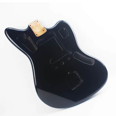 Black Jaguar Style Guitar Alder Wood Body image 2