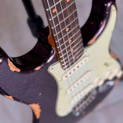Fender Custom Shop 61 Stratocaster Guitar Heavy Relic 2023 - Super Faded/Aged Magenta Sparkle image 5