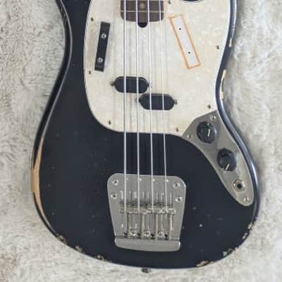 Fender JMJ Road-Worn 4-String Electric Mustang Bass Guitar w/Bag, Black Finish image 1