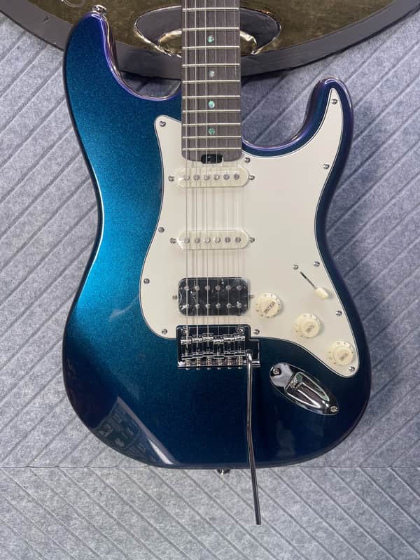 Firefly FF-ST Classic Chameleon Blue/Green HSS SOLD OUT! In USA Setup and Fret Polish image 1