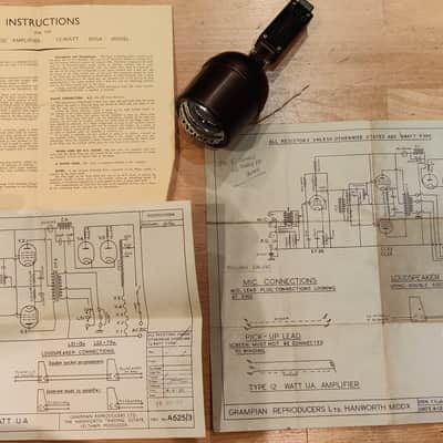 Grampian 'ENSA' Vintage Tube Power Amplifier and Microphone 1940s image 2