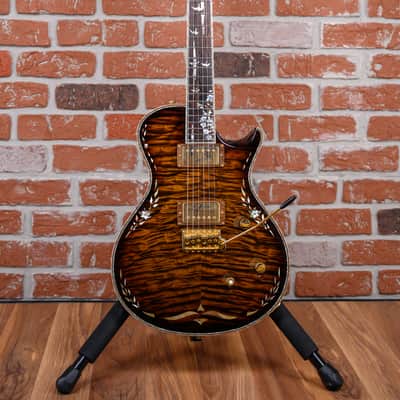 PRS Private Stock #1299 10th Anniversary Single Cut Trem Quilted Maple Top Tiger Eye Burst with Brazilian Rosewood 2007 w/OHSC image 4