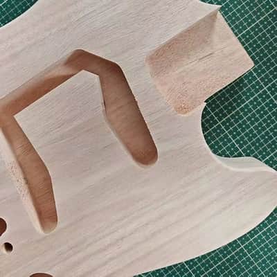Mahogany Wood Mustang Style Unfinished Guitar Body image 4