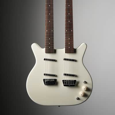 Danelectro Doubleneck 6/12 Electric Guitar - White Pearl image 5