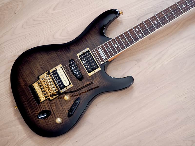 1994 Ibanez S540FM S Series Electric Guitar HSH Transparent Black 1994 Ibanez S540FM S Series Electric Guitar HSH Transparent Black