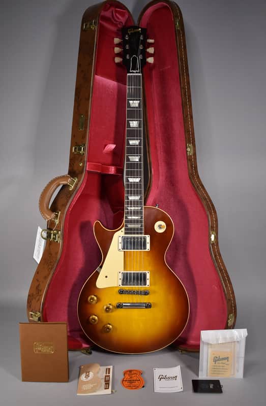 1958 Gibson Les Paul Standard Reissue Iced Tea Burst Finish Lefty Left Handed W/OHSC image 1