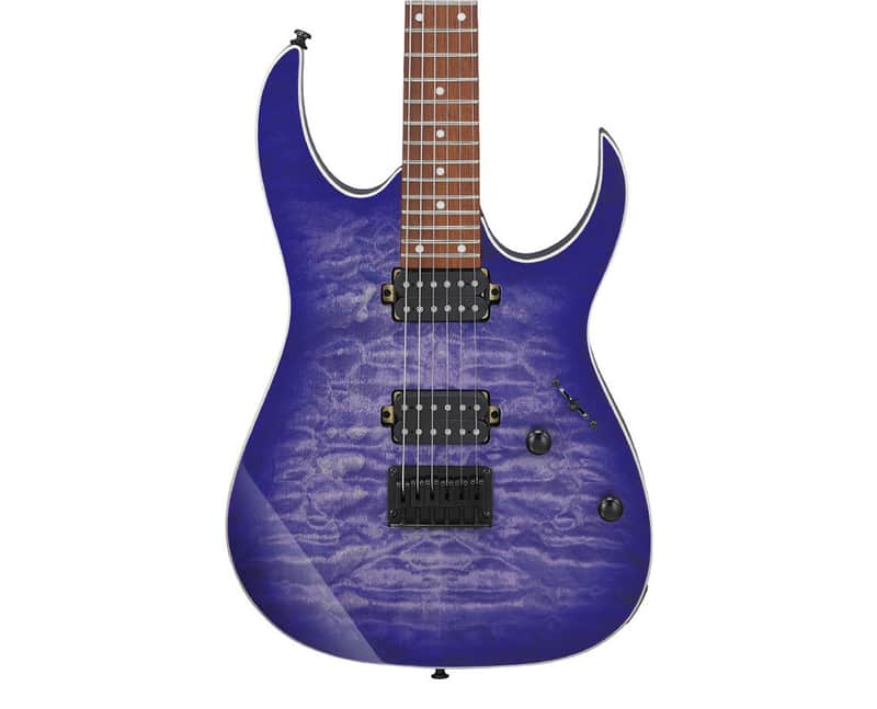 Used Ibanez RG421QMCBB RG Standard Electric Guitar - Cerulean Blue Burst image 1