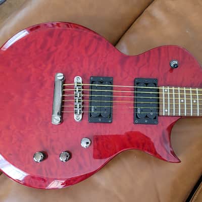 2008 ESP LTD EC-100QM Electric Guitar – See-Thru Black Cherry Quilt Top image 4