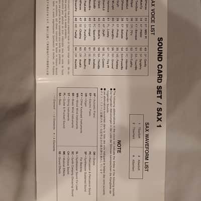 Yamaha Sax 1 Voice and Waveform Card Set In Case for SY / TG 55 Synths image 4