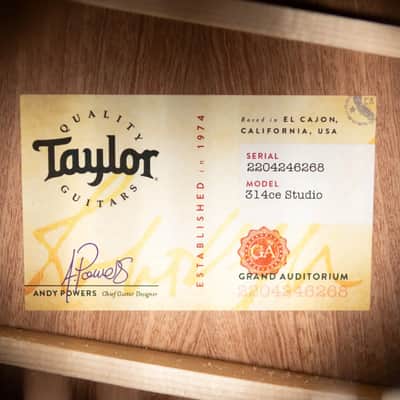 Taylor 314ce Studio Grand Auditorium Acoustic/Electric Guitar - Natural with Gig Bag image 13