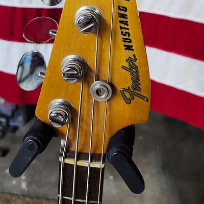 1966 Fender Mustang Bass- Dakota Red, good condition, w/ case image 5