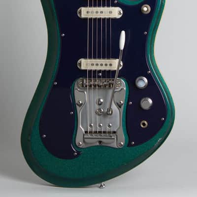 Guyatone  LG-350T Sharp Five Solid Body Electric Guitar,  c. 1970, black hard shell case. image 3