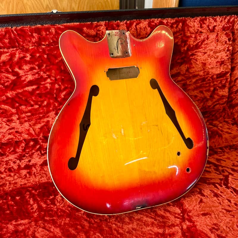 Fender Coronado I guitar body 1966 - Sunburst original vintage USA image 1