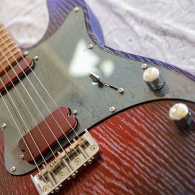 Build to Order GB Liuteria Traditional Tele Semi Hollow  red and blue image 11