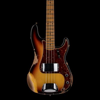 Fender Custom Shop Empire 58 Precision Bass Heavy Relic - Faded Aged Chocolate 3-Color Sunburst #87001 image 3