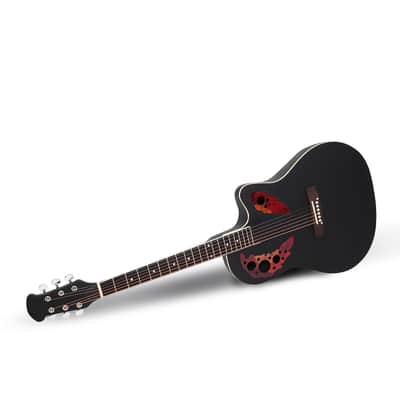 41 inch Cutawary Round Back Acoustic Guitar Spruce Top Grape Hole 2020s - Black image 3