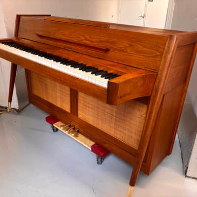 Vintage 1969 Baldwin Acrosonic Upright Piano Walnut MCM Scandanavian Design Complete Restoration image 2