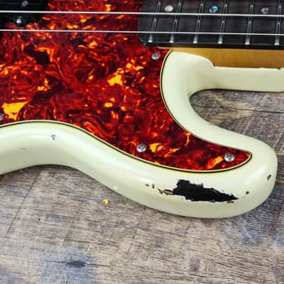 MyDream Partcaster Custom Built - PBass Aged White over Sunburst Hepcat 62' image 8