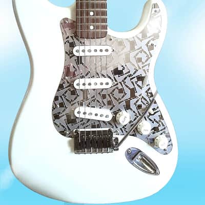 'Kaleido' Pickguard Fender SSS Stratocaster Etched Polished Mirror Metal Chrome Strat Guard image 5