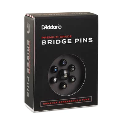 D'Addario PWPS2 Wood Bridge Pins, Ebony with Abalone Inlay image 2