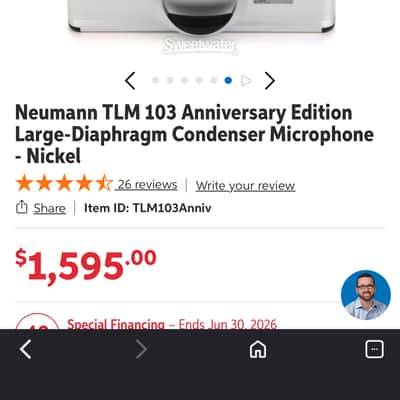 Neumann TLM 103 75th Anniversary Package with EA1 Shockmount 2010s - Silver image 2