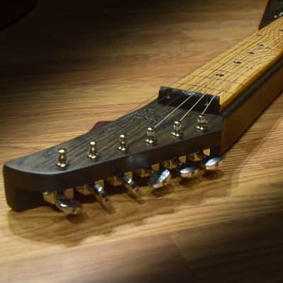 HandMade Lap Steel Guitar - Black / Brown Stain - Red Bevels - Satin Relic Finish - USA Made image 16