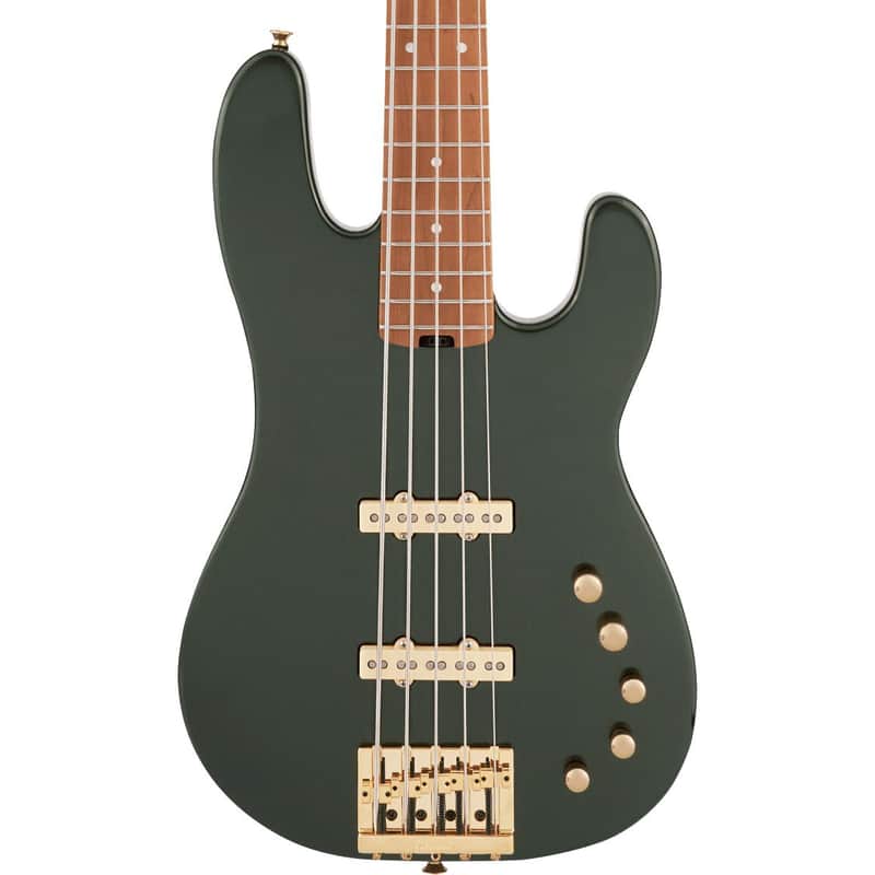 Charvel Pro Mod San Dimas JJ V Electric Bass, 5-String, Lambo Green image 1