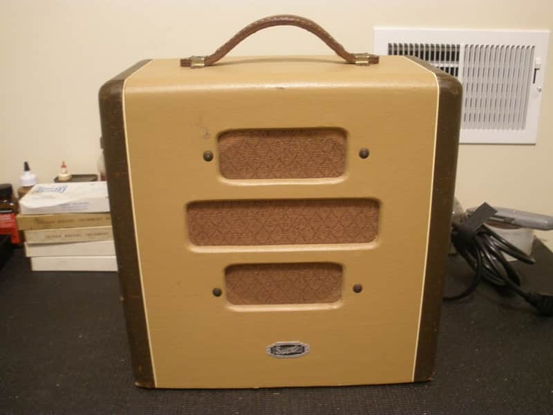 Vintage 1947-8 Supro Supreme Tube Combo Amp - 2 Tone Brown - Valco Made - Very Clean! image 1
