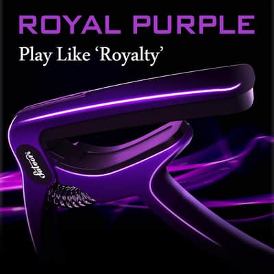 Exclusive Gradient ‘Royal Silk’ Purple Heavy-Duty Guitar Capo for Acoustic/Electric Guitar with 4 Picks, Guitar Clip/Guitar Clamp image 1