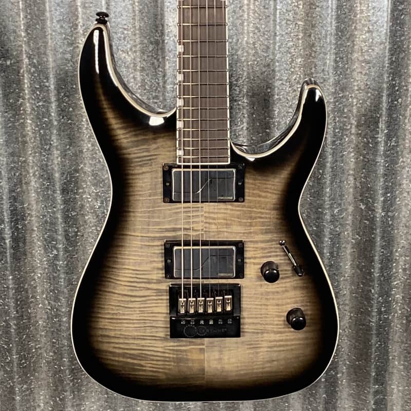 ESP LTD MH-1000 Evertune Flame Charcoal Burst Guitar MH1000ETFMCHB #2758 Used image 1