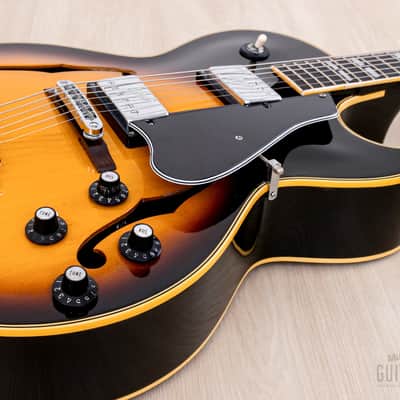 1974 Greco S-55 Vintage Hollowbody Guitar ES-175-Spec Sunburst w/ Embossed Pickups & Case, Japan Fujigen image 6