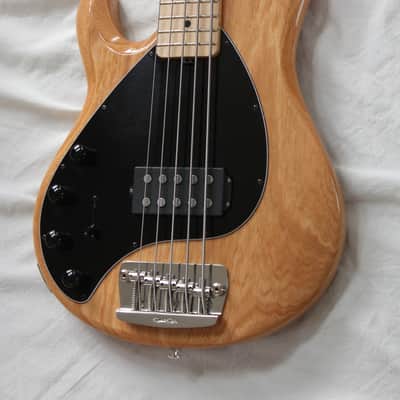 Ernie Ball Music Man StingRay 5 H Left Handed Lefty 5 String Electric Bass - Natural Gloss Finish image 1