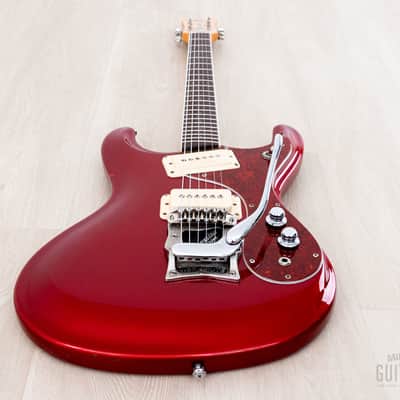 1990s Mosrite Super Custom ‘65 Ventures Model Candy Apple Red w/ Vibramute, Japan Kurokumo image 11