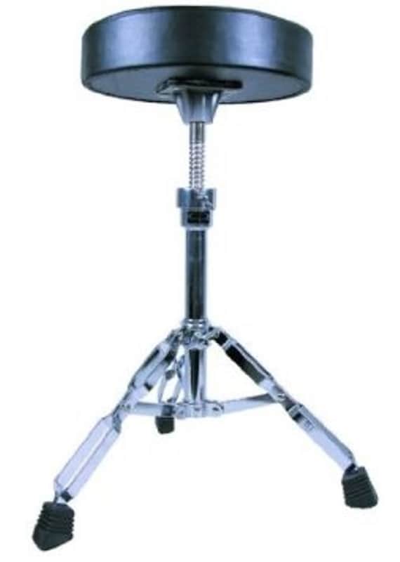 GP Percussion Double Braced Drummers Throne, Swivel Adjustment, Black Seat, DT82 image 1