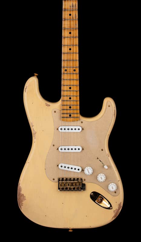Fender Custom Shop LTD '55 Bone Tone Strat Relic - Aged Honey Blonde with Gold Hardware #81679 image 1