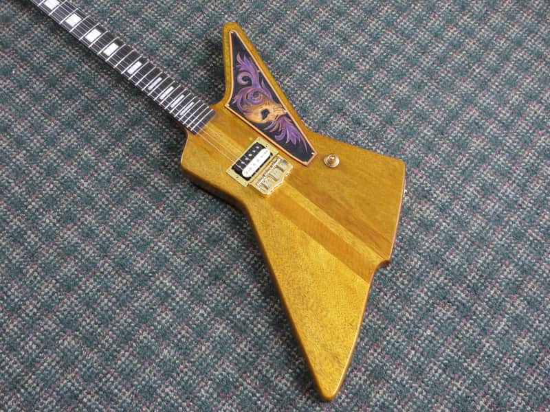 MA Customs USA Explorer-Style Korina Neck-Thru 24-Fret Ebony Board! w/case image 1