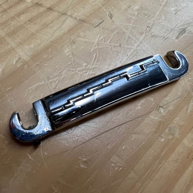 Vintage Gibson Wraparound Lightning Bolt Tailpiece Bridge - 1960's image 1