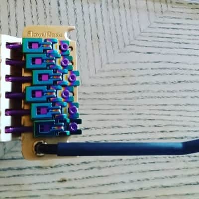 Floyd Rose 1000 "1 of a kind!" with Carbon Fiber arm, D-tuna and titanium parts, brass block & tuners 2025 - Gold/Purple image 1