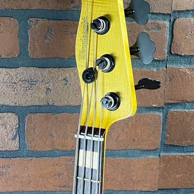 Woodcraft Electric Guitars Retro-Modified Bobcat 4 Relic Sunburst Custom Bass 34" Scale image 9