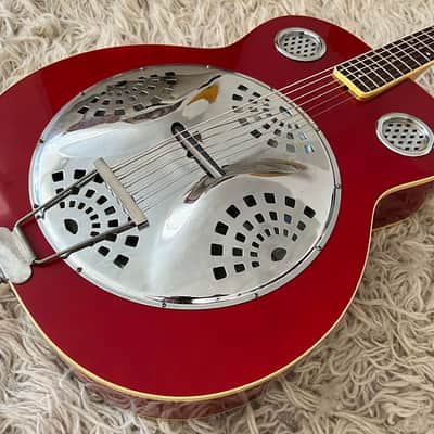 Vintage 1970s Mosrite of California D-40 D-50 Dobro Resonator Acoustic Guitar Red USA image 2