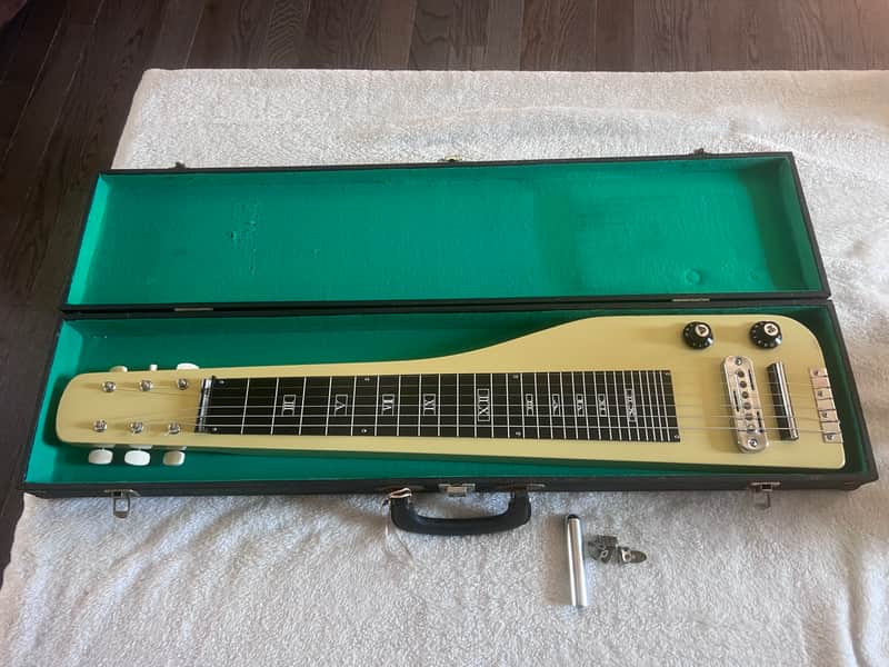 Vintage Unbranded (Likely Guyatone) Lap Steel Guitar MIJ W/Case, pics, Tone bar image 1