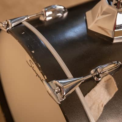 1960s Slingerland Metallic Black Drum Set 14x20 8x12 and 16x16 image 13