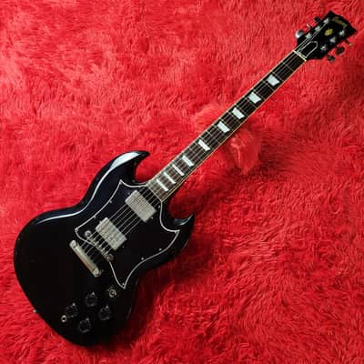 Super Rare Burny SG-75 AY Angus Young from AC/DC Artist Model - SG Standard - 1983 - Black - Made in Japan by Kasuga (Navigator & Heerby) MIJ image 2