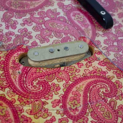 Fender  Telecaster Bass Pink Paisley Solid Body Electric Bass Guitar (1968), ser. #251376, original black tolex hard shell case. image 21